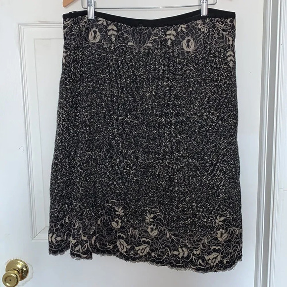 DKNY Floral Wool A-Line Skirt - Picture 2 of 7